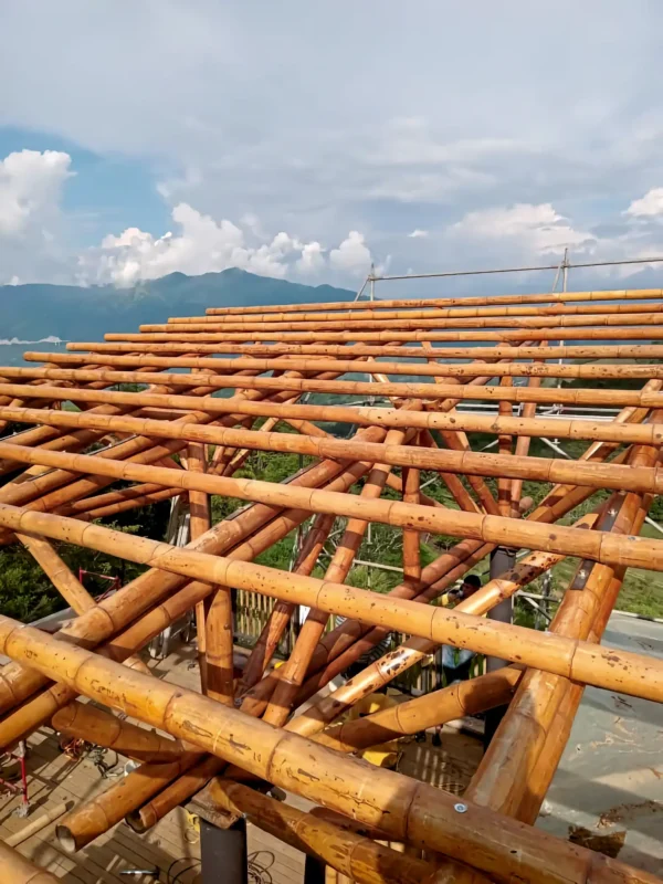 Guadua Bamboo structures at the Cerro Tusa park in Colombia