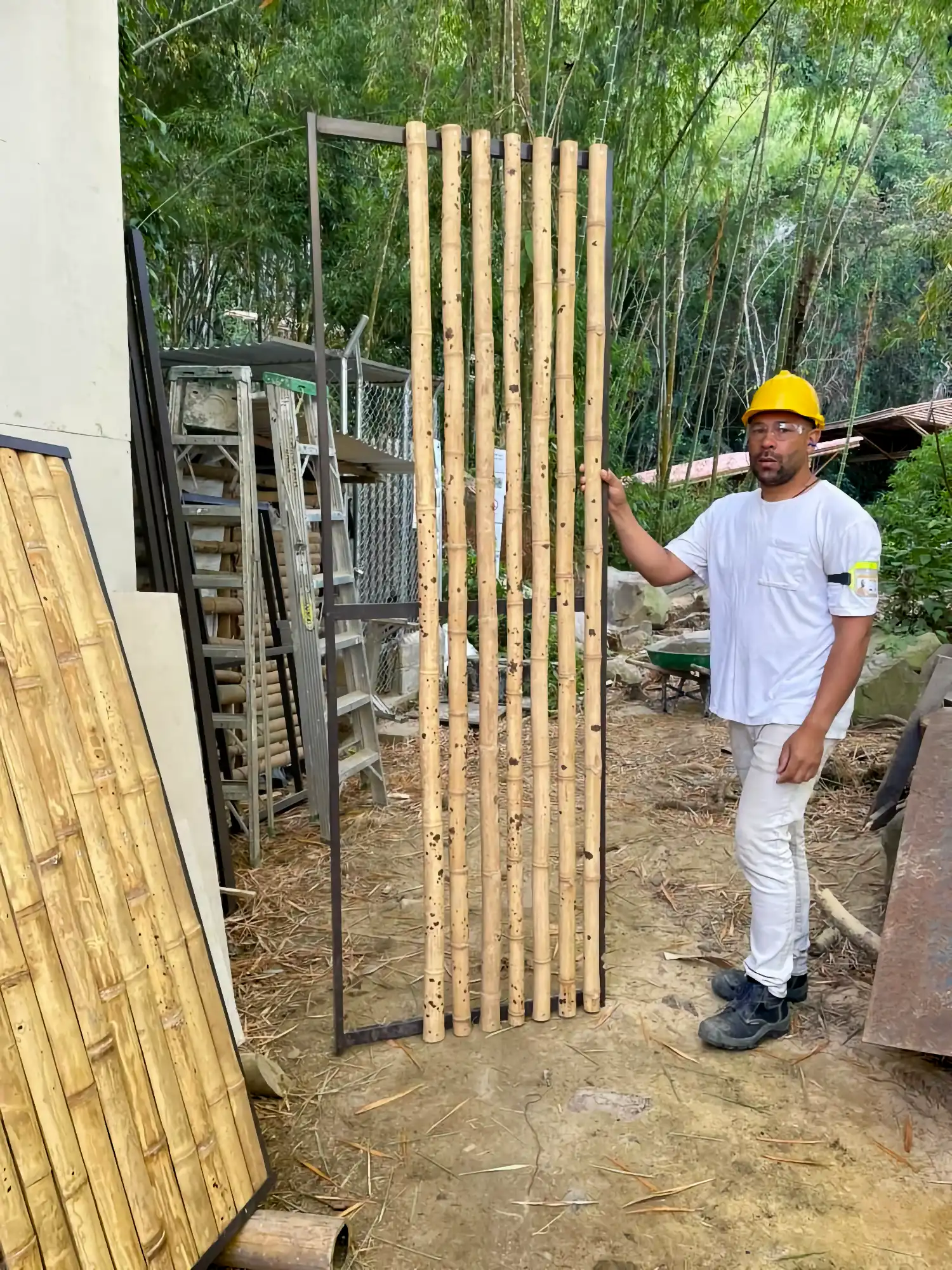 Guadua Bamboo structures at the Cerro Tusa park in Colombia