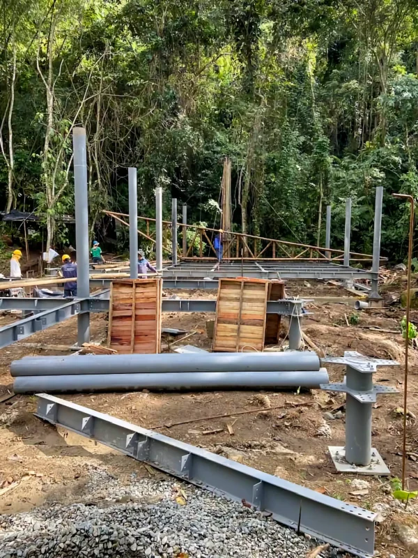 Guadua Bamboo structures at the Cerro Tusa park in Colombia