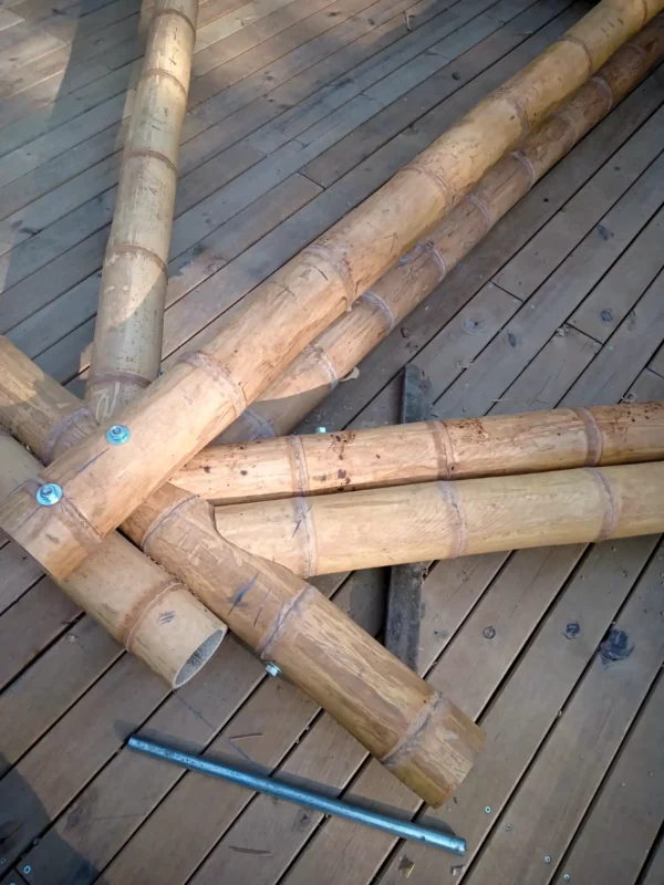 Guadua Bamboo structures at the Cerro Tusa park in Colombia