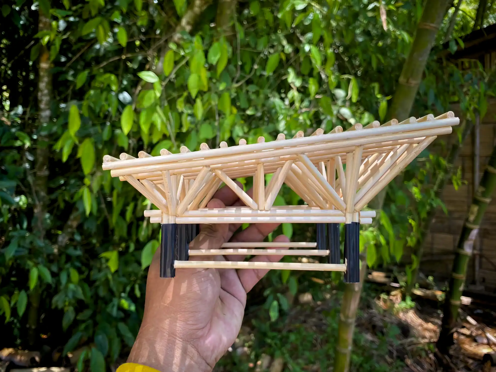 Guadua Bamboo structures at the Cerro Tusa park in Colombia