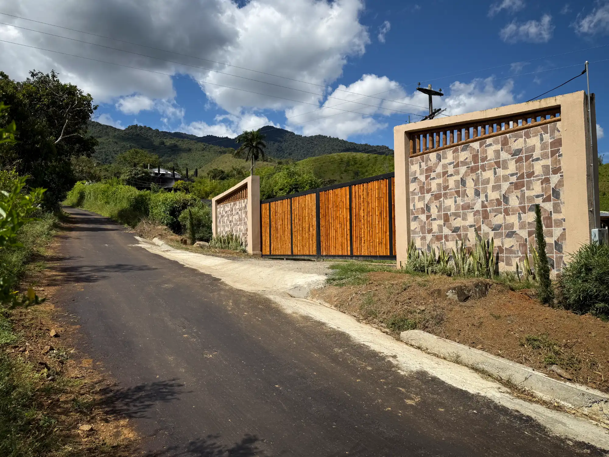 Luxury entrance gate design using premium Guadua Bamboo in Colombia