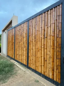 Luxury entrance gate design using premium Guadua Bamboo in Colombia