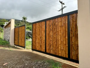 Luxury entrance gate design using premium Guadua Bamboo in Colombia