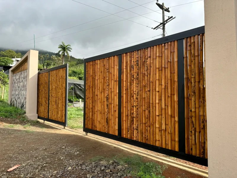 Luxury entrance gate design using premium Guadua Bamboo in Colombia