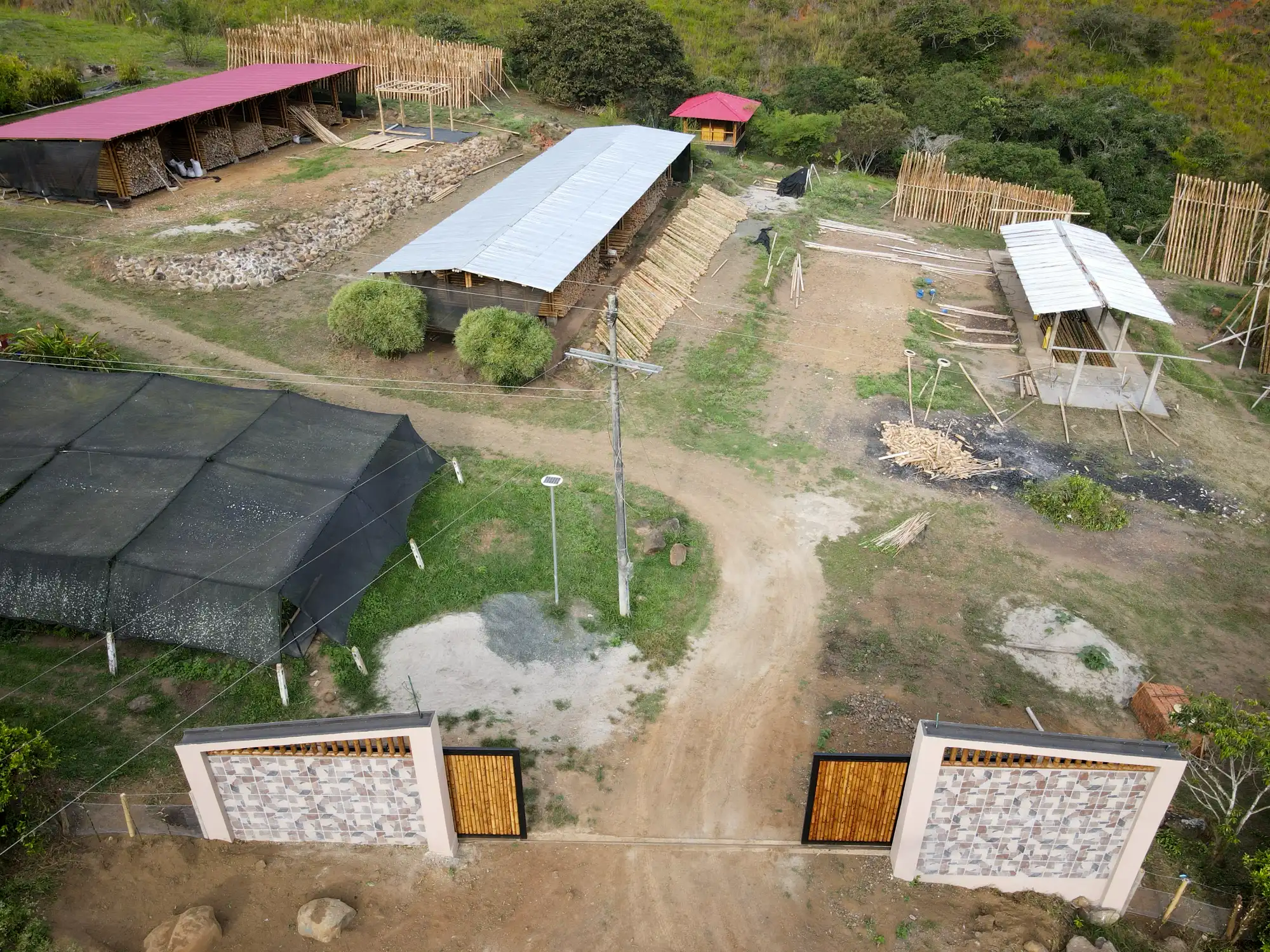 Luxury entrance gate design using premium Guadua Bamboo in Colombia