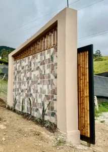 Luxury entrance gate design using premium Guadua Bamboo in Colombia
