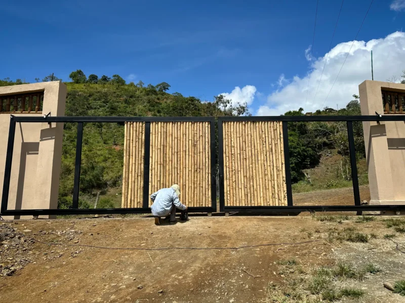 Luxury entrance gate design using premium Guadua Bamboo in Colombia