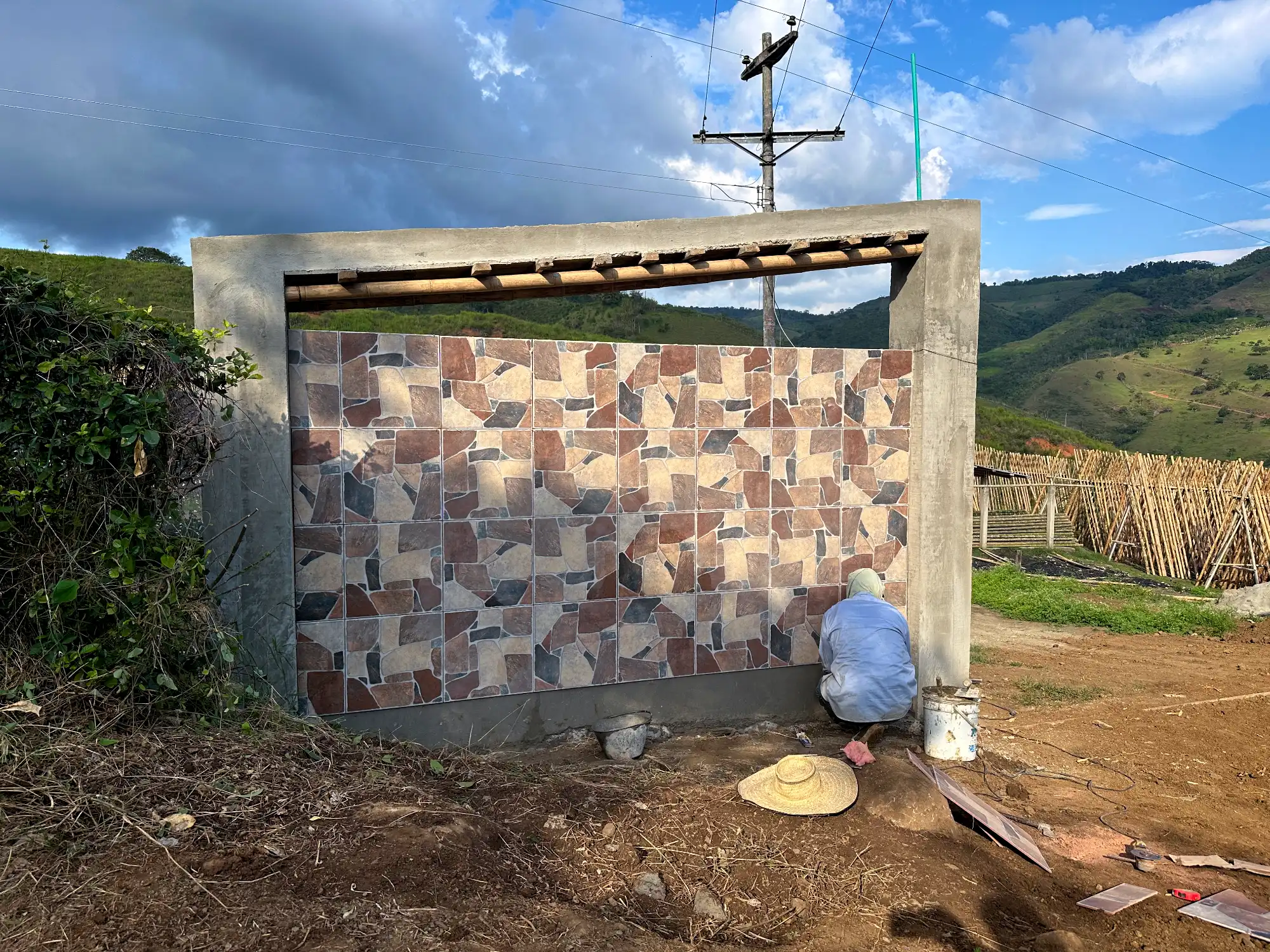 Luxury entrance gate design using premium Guadua Bamboo in Colombia