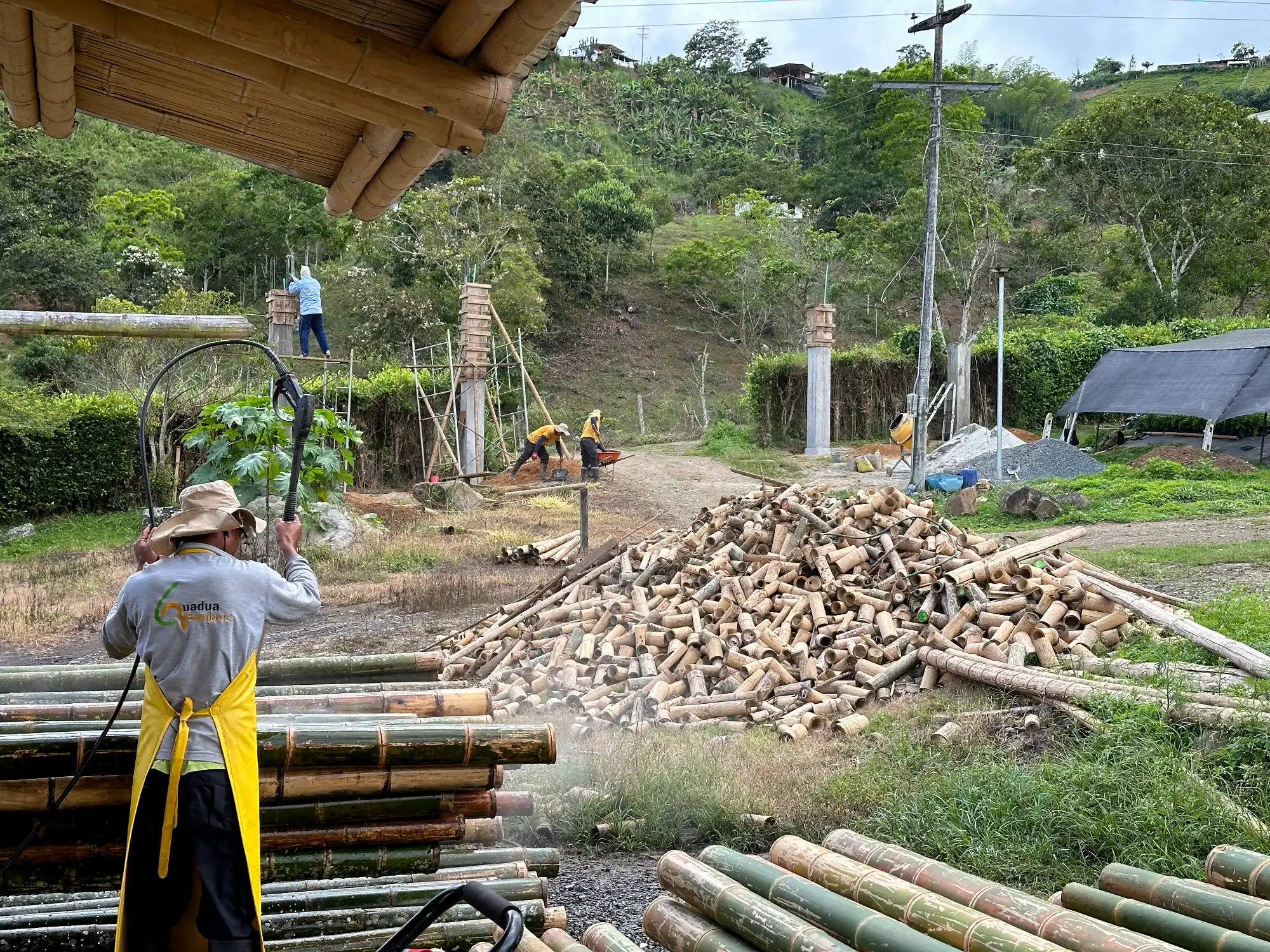 Luxury entrance gate design using premium Guadua Bamboo in Colombia