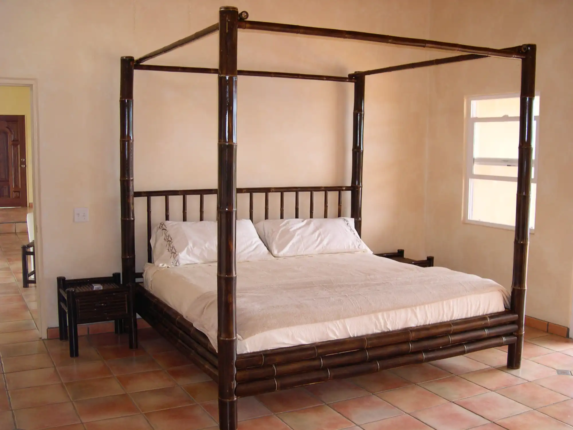 Bamboo canopy bed in Costa Rica