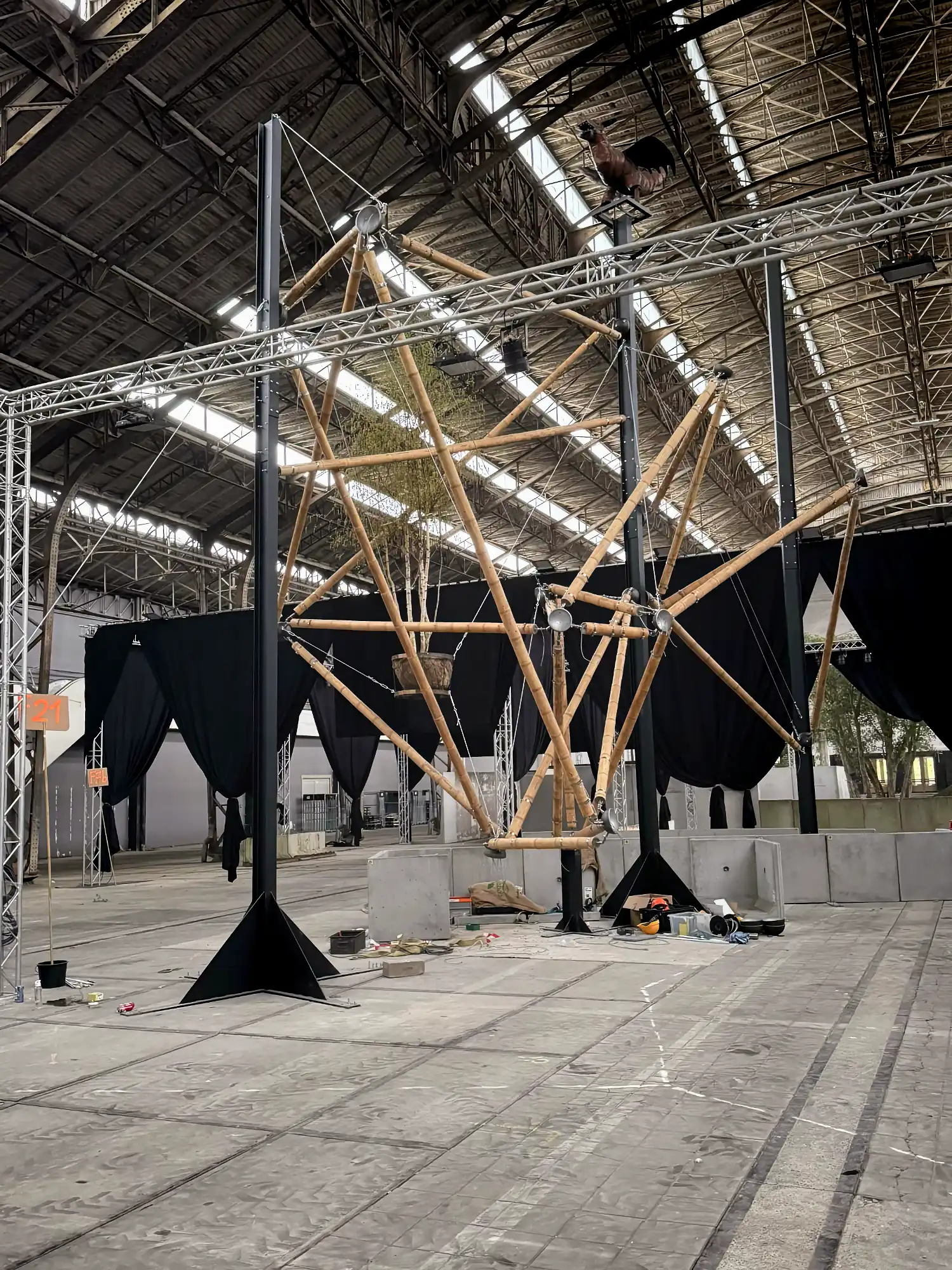 Guadua Bamboo Tensegrity Installation at Floraliën 2026 in Ghent, Belgium