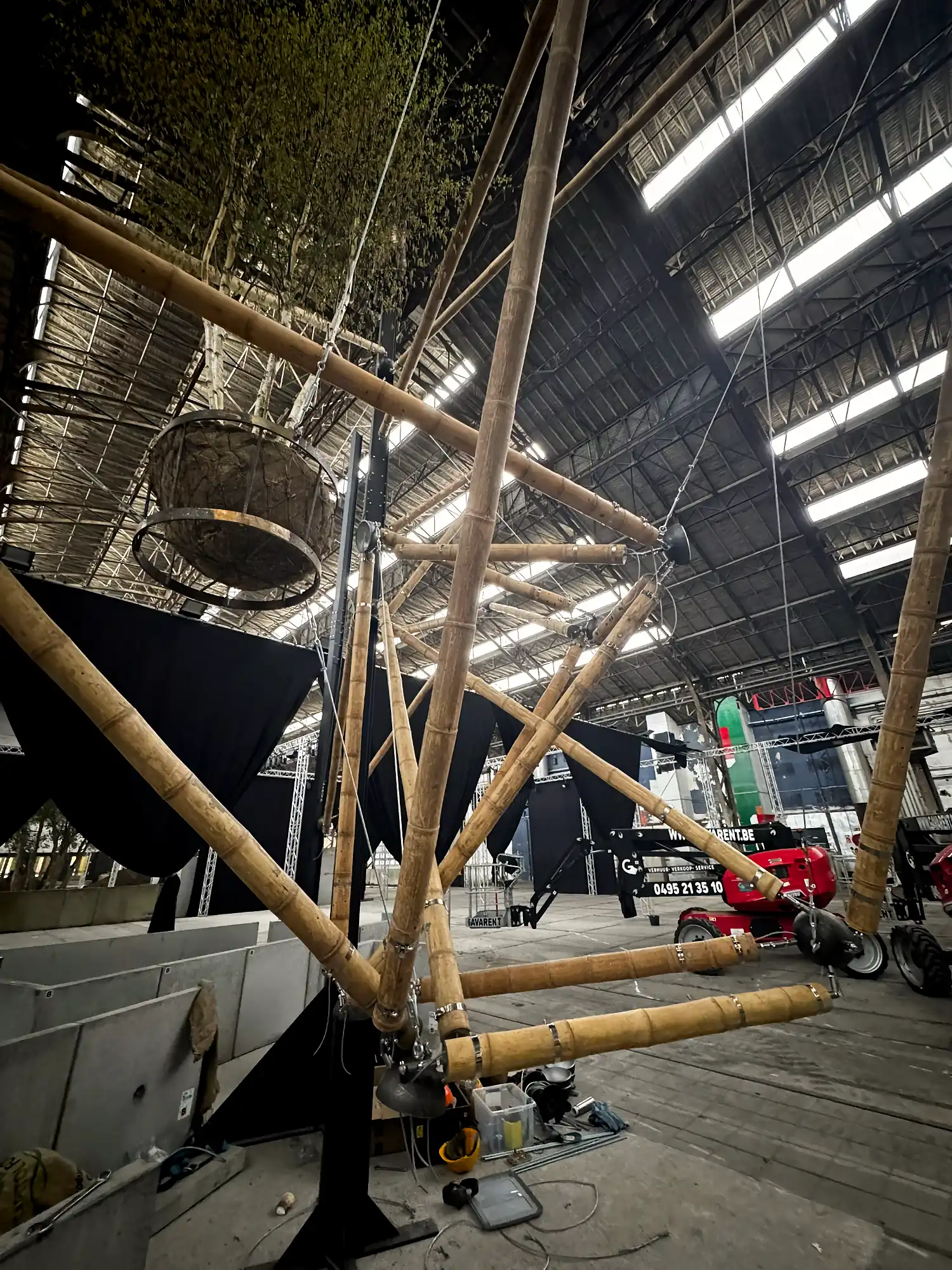 Guadua Bamboo Tensegrity Installation at Floraliën 2026 in Ghent, Belgium