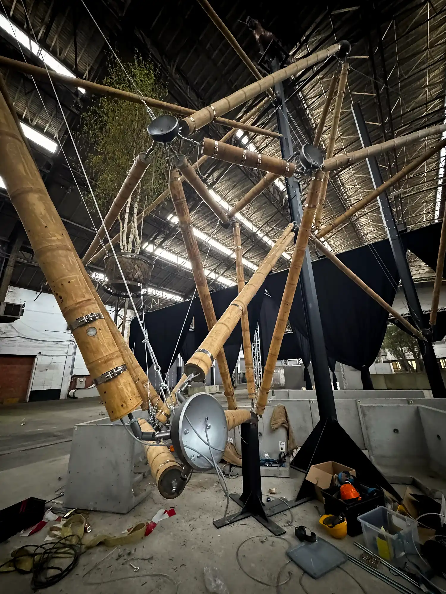 Guadua Bamboo Tensegrity Installation at Floraliën 2026 in Ghent, Belgium