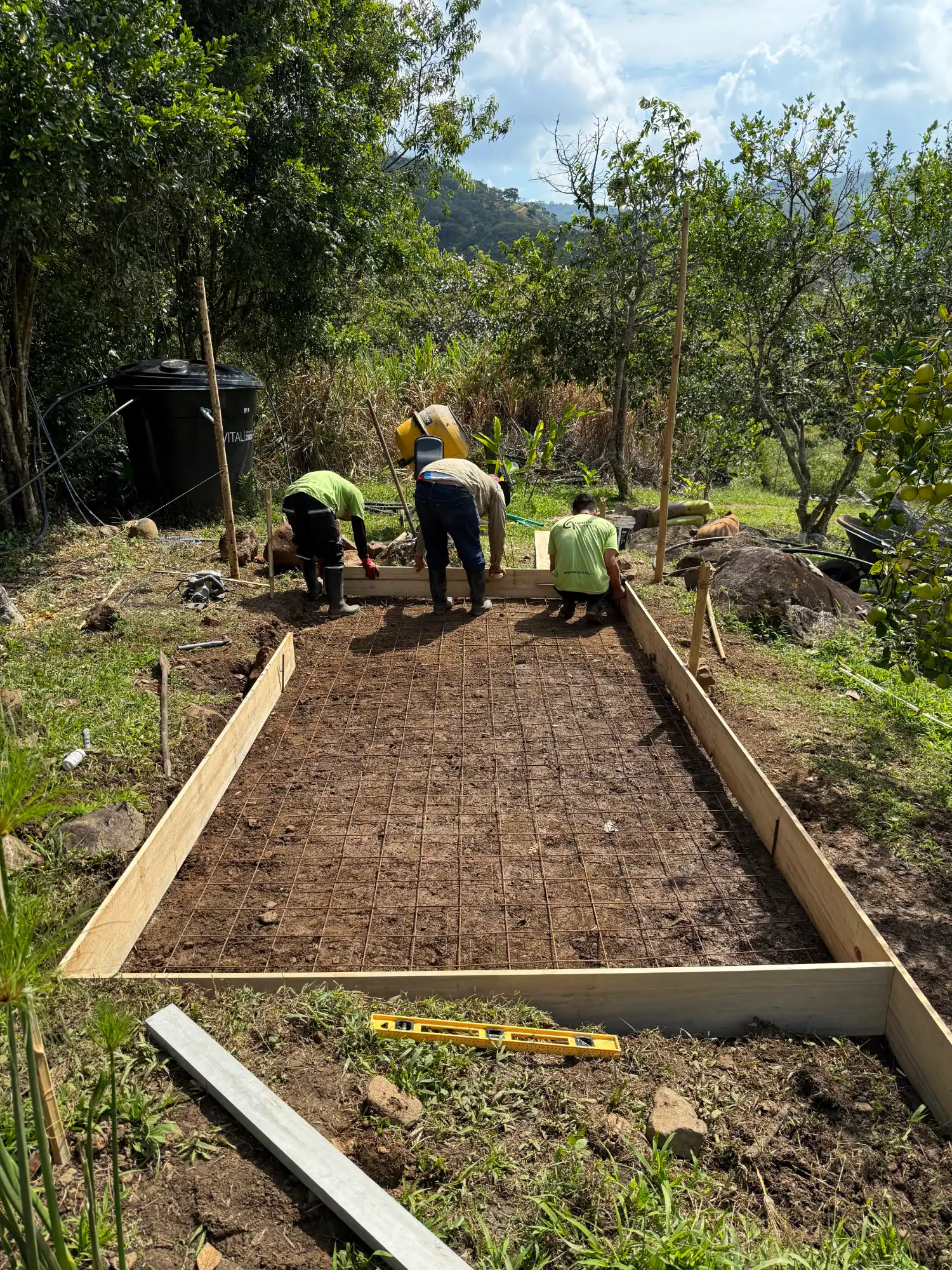 Prefab bamboo shade structure built at Hacienda Guadua Bamboo in Colombia